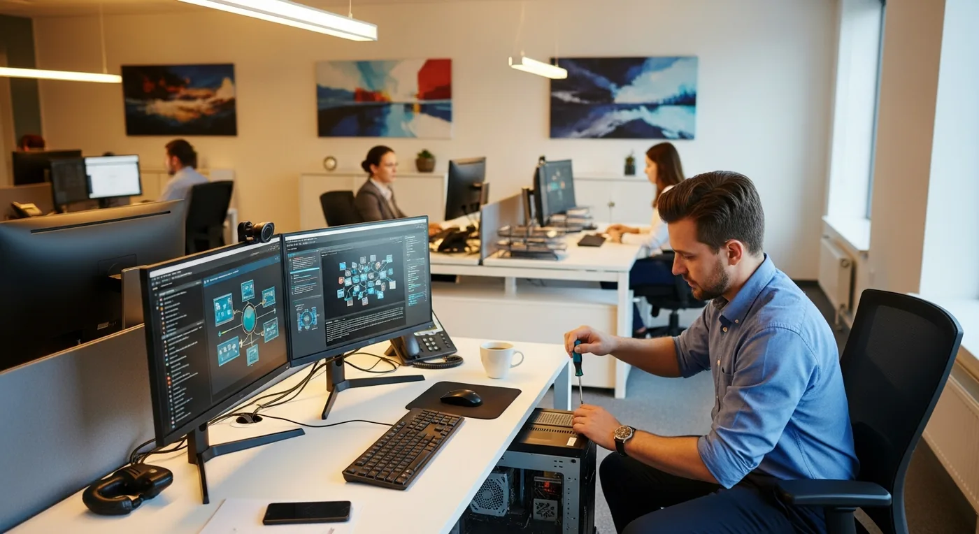 Business IT support professional in office